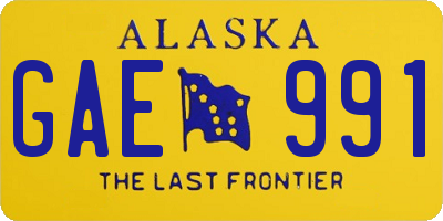AK license plate GAE991