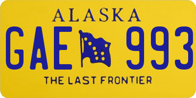 AK license plate GAE993