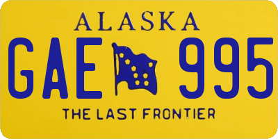 AK license plate GAE995