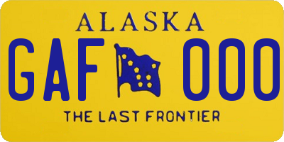 AK license plate GAF000