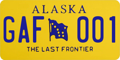 AK license plate GAF001