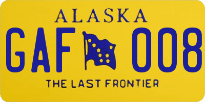 AK license plate GAF008