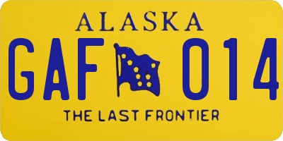 AK license plate GAF014