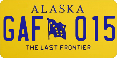 AK license plate GAF015