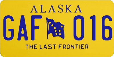 AK license plate GAF016