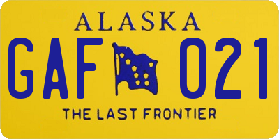 AK license plate GAF021