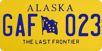 AK license plate GAF023