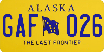 AK license plate GAF026
