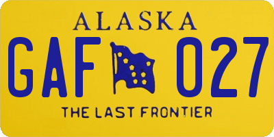 AK license plate GAF027