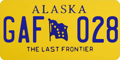 AK license plate GAF028