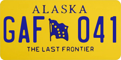 AK license plate GAF041