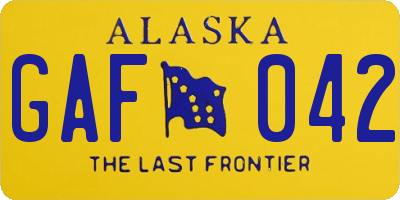 AK license plate GAF042