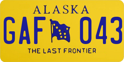 AK license plate GAF043