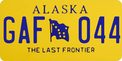 AK license plate GAF044