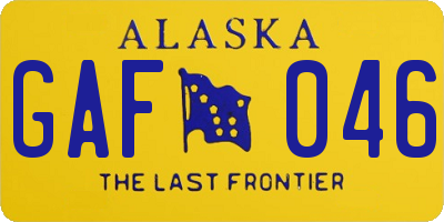 AK license plate GAF046