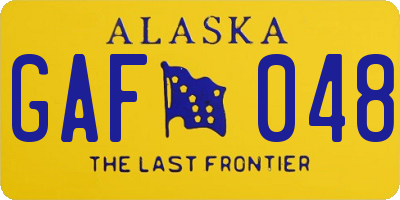 AK license plate GAF048