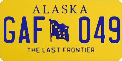 AK license plate GAF049