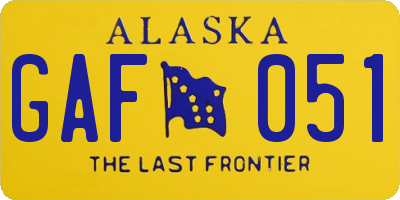 AK license plate GAF051