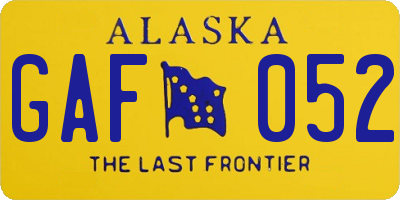 AK license plate GAF052