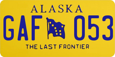 AK license plate GAF053
