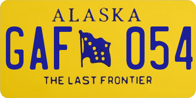AK license plate GAF054