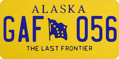 AK license plate GAF056