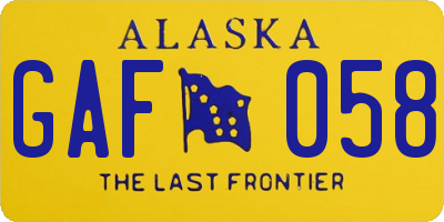 AK license plate GAF058