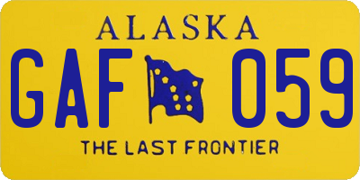 AK license plate GAF059