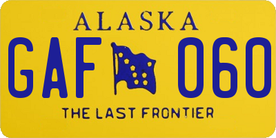 AK license plate GAF060