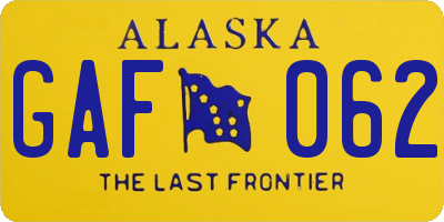 AK license plate GAF062