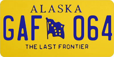 AK license plate GAF064