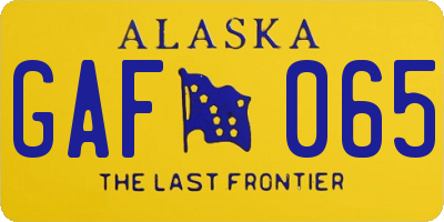 AK license plate GAF065