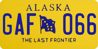 AK license plate GAF066
