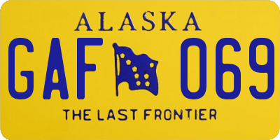 AK license plate GAF069