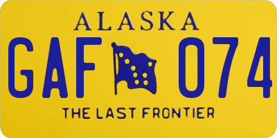 AK license plate GAF074