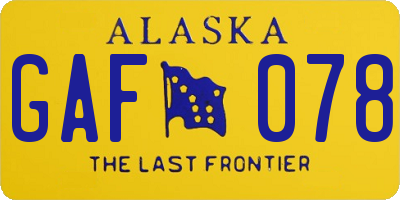 AK license plate GAF078