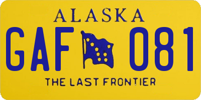 AK license plate GAF081