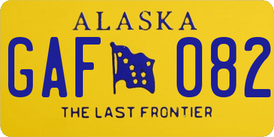 AK license plate GAF082