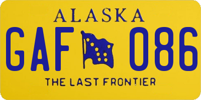 AK license plate GAF086