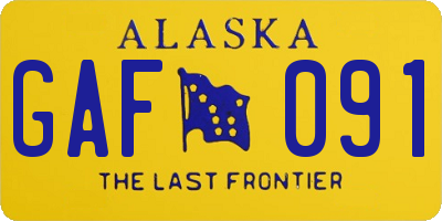 AK license plate GAF091