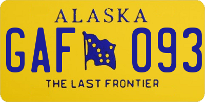 AK license plate GAF093