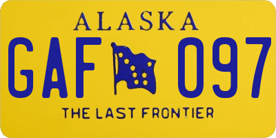 AK license plate GAF097