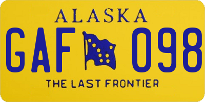 AK license plate GAF098