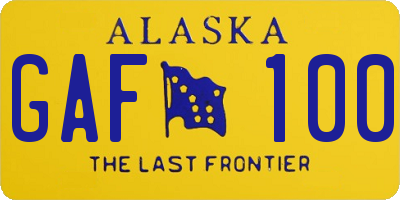 AK license plate GAF100
