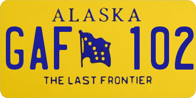 AK license plate GAF102