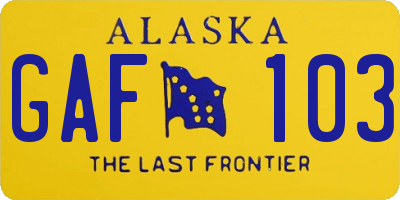 AK license plate GAF103