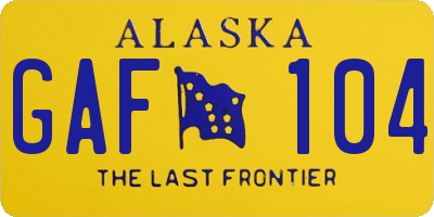 AK license plate GAF104