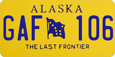 AK license plate GAF106