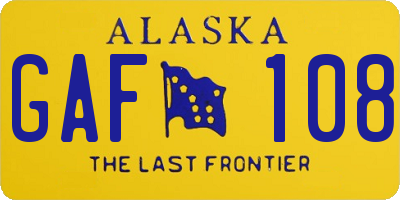 AK license plate GAF108