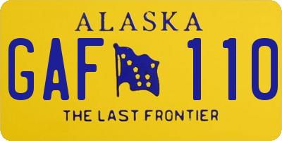 AK license plate GAF110